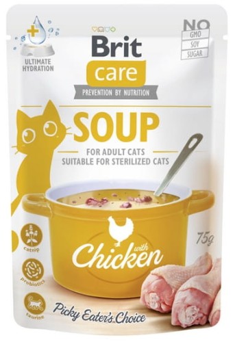 Przejdź do produktu Brit Care Cat Soup Chicken saszetka 75g - karma mokra dla kota