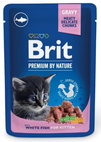 Przejdź do produktu Brit Premium By Nature Cat Kitten White Fish sos saszetka 100g - karma mokra dla kota