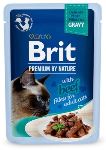 Przejdź do produktu Brit Premium Cat Fillets with Beef sos saszetka 85g - karma mokra dla kota