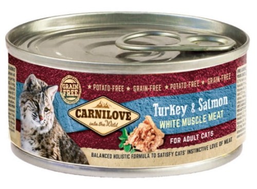 Przejdź do produktu Carnilove Cat Turkey & Salmon - indyk i łosoś puszka 100g - karma mokra dla kota