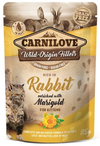 Przejdź do produktu Carnilove Cat Rabbit & Marigold Kitten - królik i nagietek saszetka 85g - karma mokra dla kota