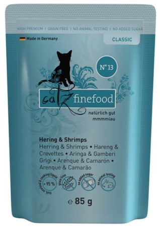 Catz Finefood Classic N.13 Śledź i Krewetki saszetka 85g - karma mokra dla kota 1
