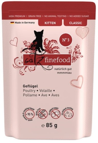 Przejdź do produktu Catz Finefood Classic Kitten N.03 Drób saszetka 85g - karma mokra dla kota