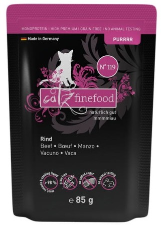 Catz Finefood Purrrr N.119 Wołowina saszetka 85g - monobiałkowa karma mokra dla kota 1