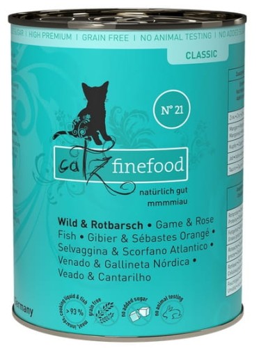 Przejdź do produktu Catz Finefood Classic N.21 Dziczyzna i Karmazyn puszka 400g - karma mokra dla kota