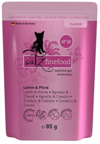 Przejdź do produktu Catz Finefood Classic N.19 Jagnięcina i Konina saszetka 85g - karma mokra dla kota