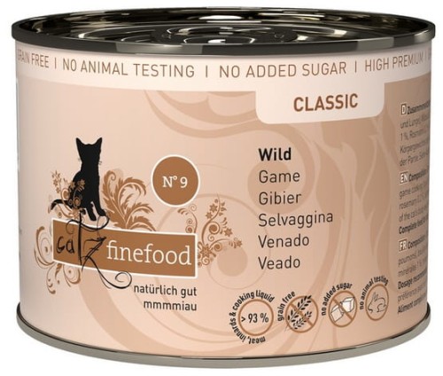 Przejdź do produktu Catz Finefood Classic N.09 Dziczyzna puszka 200g - monobiałkowa karma mokra dla kota