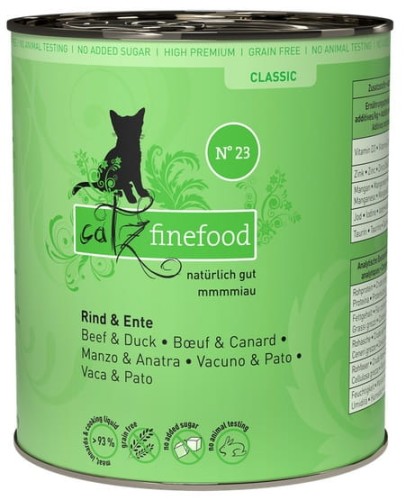 Przejdź do produktu Catz Finefood Classic N.23 Wołowina i Kaczka puszka 800g - karma mokra dla kota