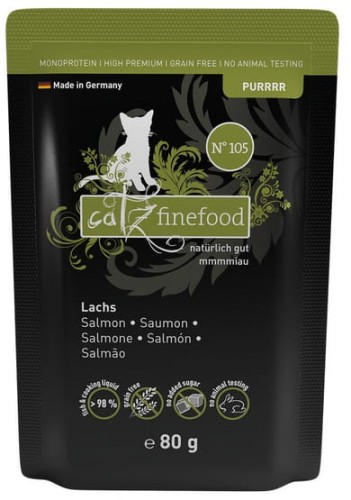 Przejdź do produktu Catz Finefood Purrrr N.105 Łosoś saszetka 80g - karma mokra dla kota