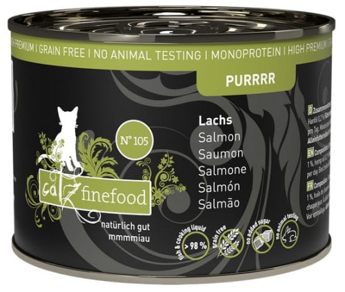 Przejdź do produktu Catz Finefood Purrrr N.105 Łosoś puszka 190g - karma mokra dla kota