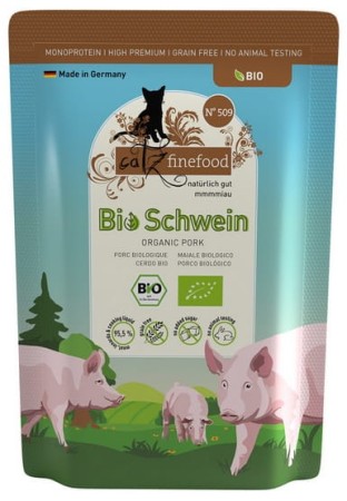 Catz Finefood Bio N.509 Wieprzowina saszetka 85g - monobiałkowa, ekologiczna karma mokra dla kota 1