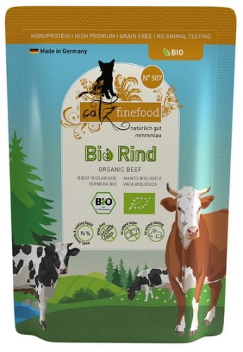 Przejdź do produktu Catz Finefood Bio N.507 Wołowina saszetka 85g - monobiałkowa, ekologiczna karma mokra dla kota