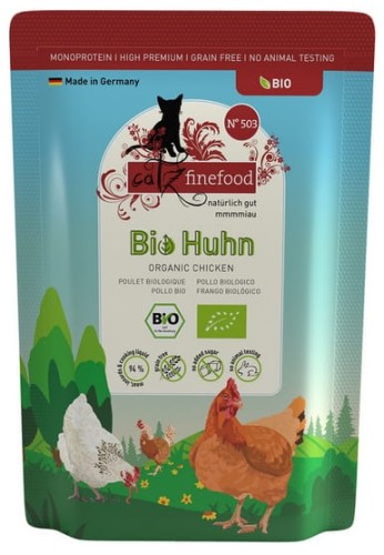 Przejdź do produktu Catz Finefood Bio N.503 Kurczak saszetka 85g - monobiałkowa, ekologiczna karma mokra dla kota