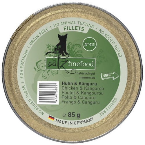 Przejdź do produktu Catz Finefood Filety N.415 Kurczak/Kangur tacka 85g - karma mokra dla kota
