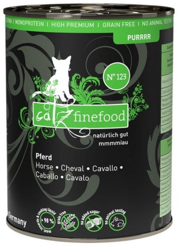 Przejdź do produktu Catz Finefood Purrrr N.123 Konina puszka 400g - monobiałkowa karma mokra dla kota