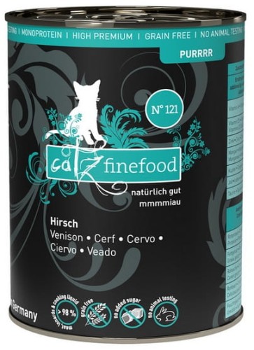 Przejdź do produktu Catz Finefood Purrrr N.121 Jeleń puszka 400g - monobiałkowa karma mokra dla kota