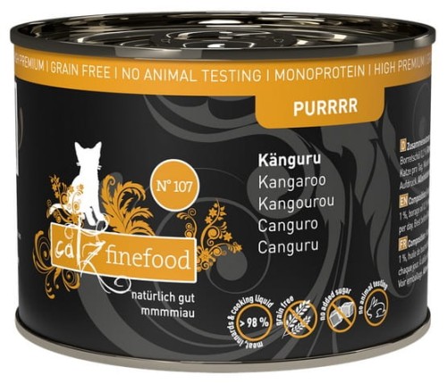 Przejdź do produktu Catz Finefood Pure (Purrrr N.107) Kangur puszka 200g – monobiałkowa karma mokra dla kota