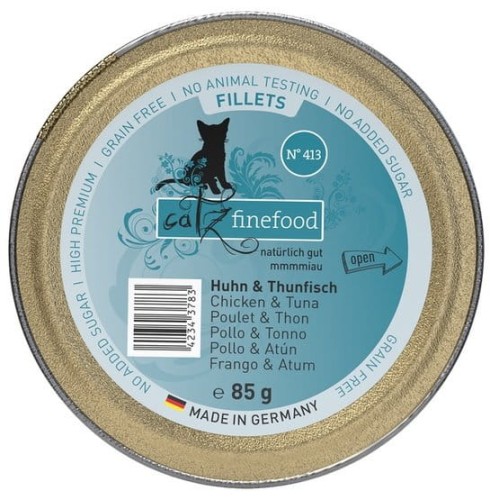 Przejdź do produktu Catz Finefood Filety N.413 Kurczak/Tuńczyk tacka 85g - karma mokra dla kota