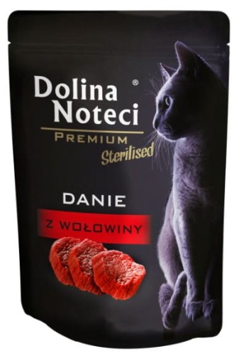 Przejdź do produktu Dolina Noteci Premium Sterilised Danie z wołowiny saszetka 85g - karma mokra dla kota