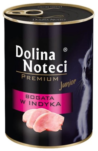 Przejdź do produktu Dolina Noteci Premium Junior Bogata w indyka puszka 400g - karma mokra dla kota