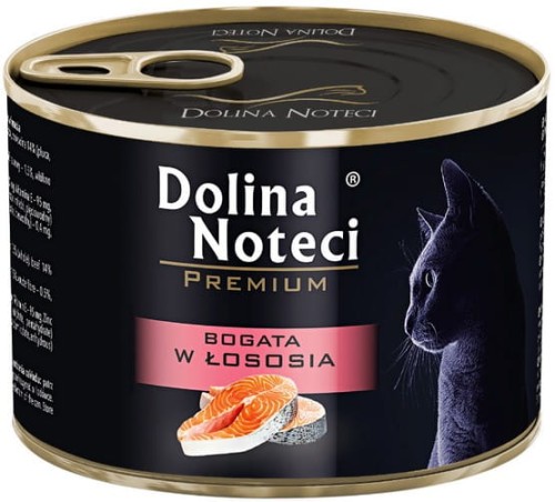 Przejdź do produktu Dolina Noteci Premium Bogata w łososia puszka 185g - karma mokra dla kota