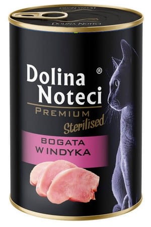 Przejdź do produktu Dolina Noteci Premium Kot Sterilised Bogata w indyka puszka 400g – karma mokra dla kota