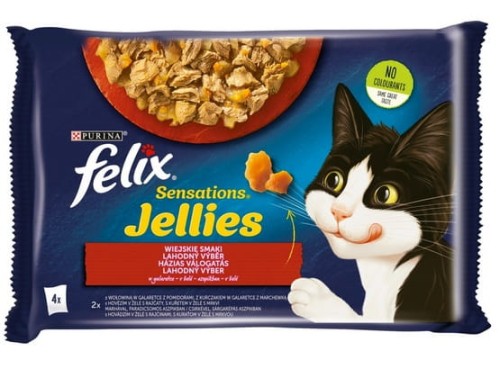 Przejdź do produktu Felix Sensations Mięso saszetki 4x85g - karma mokra dla kota