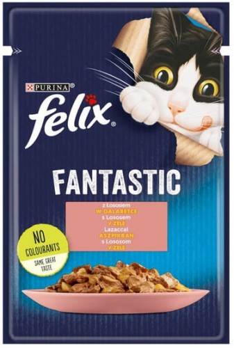 Przejdź do produktu Felix Fantastic Łosoś w galaretce saszetka 85g - karma mokra dla kota