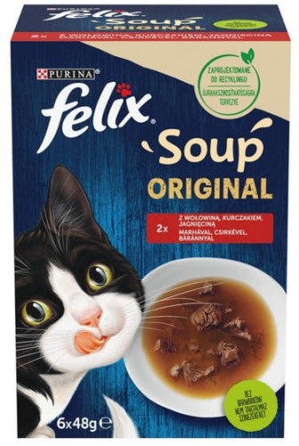 Przejdź do produktu Felix Soup Original Wiejskie Smaki zestaw zup 6x48g - karma mokra dla kota