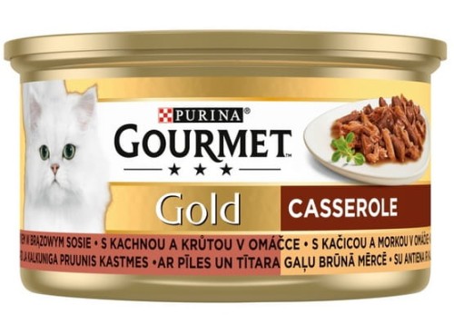 Przejdź do produktu Gourmet Gold Kaczka i indyk w brązowym sosie 85g - karma mokra dla kota