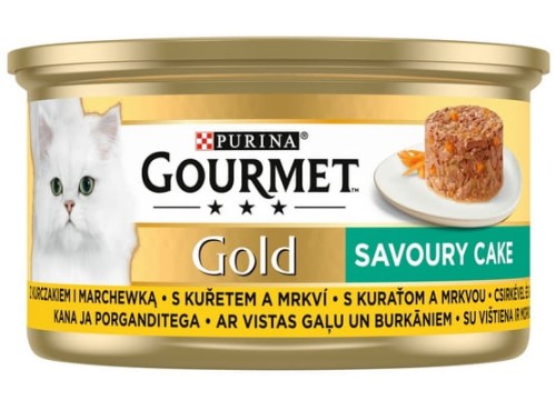 Przejdź do produktu Gourmet Gold Savoury Cake z Kurczakiem i marchewką 85g - karma mokra dla kota