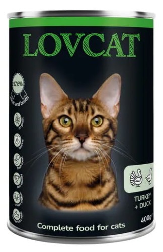 Przejdź do produktu Lovcat Best Turkey & Duck – Indyk i Kaczka - puszka 400g - karma mokra dla kota