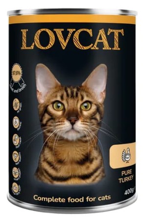 Lovcat Pure Turkey – Indyk - puszka 400g - monobiałkowa karma mokra dla kota
