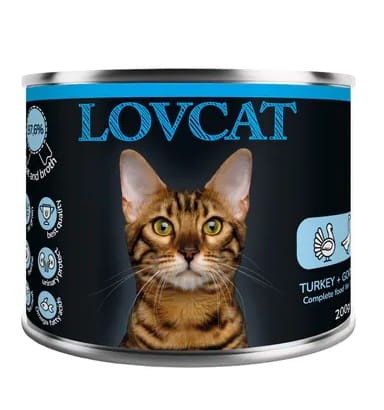 Przejdź do produktu Lovcat Best Turkey & Goose – Indyk i Gęś - puszka 200g - karma mokra dla kota