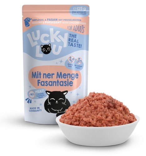 Przejdź do produktu Lucky Lou Lifestage Adult Drób i bażant saszetka 125g - karma mokra dla kota