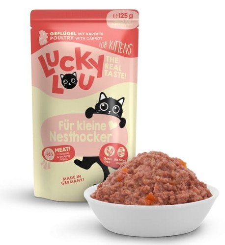 Przejdź do produktu Lucky Lou Lifestage Kitten Drób saszetka 125g - karma mokra dla kota