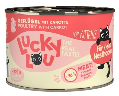 Przejdź do produktu Lucky Lou Lifestage Kitten Drób puszka 200g - karma mokra dla kota