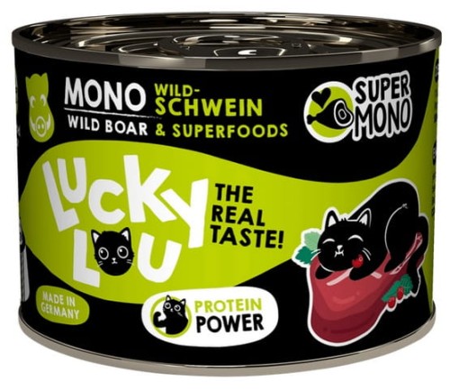Przejdź do produktu Lucky Lou SuperMono Dzik puszka 200g - monobiałkowa karma mokra dla kota