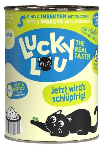 Przejdź do produktu Lucky Lou Lifestage Adult Wołowina i owady puszka 400g - karma mokra dla kota