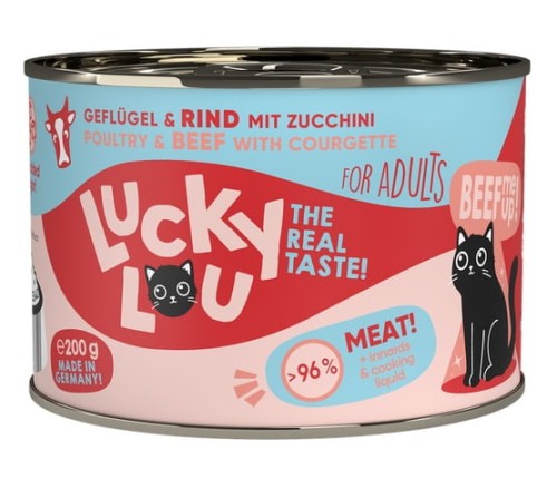 Przejdź do produktu Lucky Lou Lifestage Adult Drób i wołowina puszka 200g - karma mokra dla kota