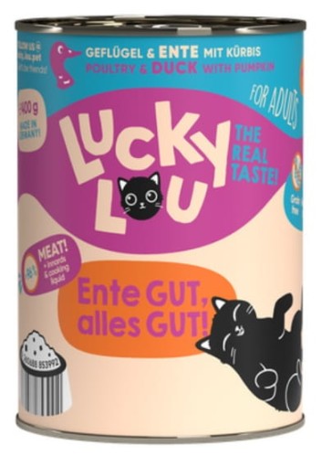 Przejdź do produktu Lucky Lou Lifestage Adult Drób i kaczka puszka 400g - karma mokra dla kota