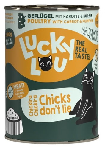 Przejdź do produktu Lucky Lou Lifestage Senior Drób puszka 400g - karma mokra dla kota