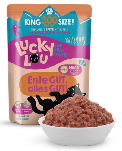 Przejdź do produktu Lucky Lou Lifestage Adult Drób i kaczka saszetka 300g - karma mokra dla kota