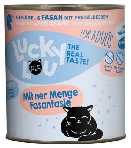 Przejdź do produktu Lucky Lou Lifestage Adult Drób i bażant puszka 800g - karma mokra dla kota