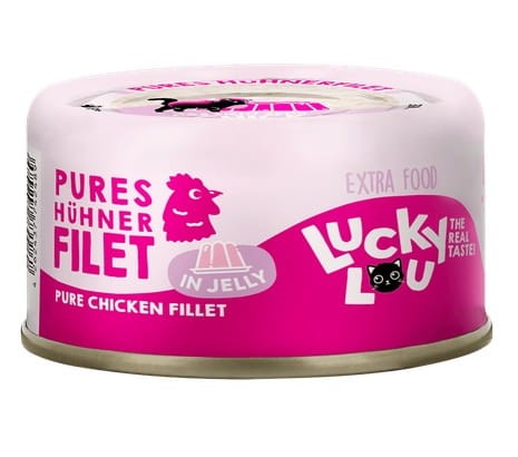 Przejdź do produktu Lucky Lou Extrafood Kurczak w galaretce puszka 70g - karma mokra dla kota