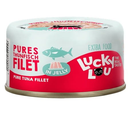 Przejdź do produktu Lucky Lou Extrafood Tuńczyk w galaretce puszka 70g - monobiałkowa karma mokra dla kota