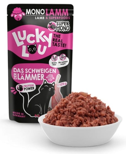 Przejdź do produktu Lucky Lou SuperMono Jagnięcina saszetka 125g - karma mokra dla kota
