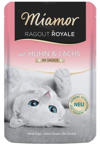 Przejdź do produktu Miamor Ragout Royale z kurczakiem i łososiem w sosie saszetka 100g - karma mokra dla kota