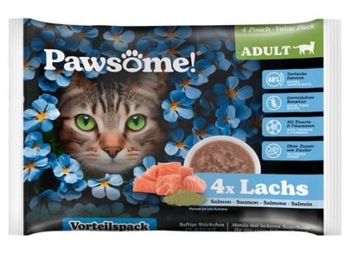 Przejdź do produktu Pawsome Adult Lachs - łosoś saszetki 4x85g - karma mokra dla kota