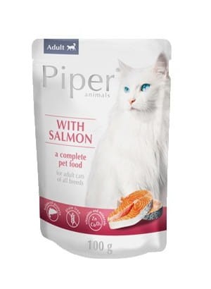 Przejdź do produktu Piper Łosoś saszetka 100g - karma mokra dla kota